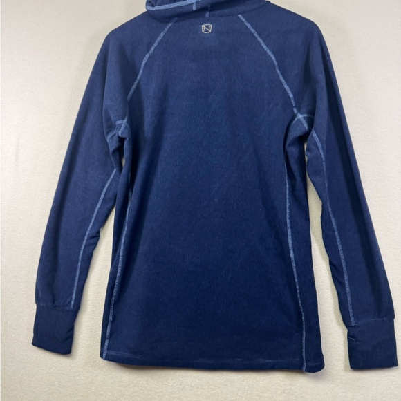 Women's Navy Blue Cowl Neck Sweatshirt - Picture 2 of 4